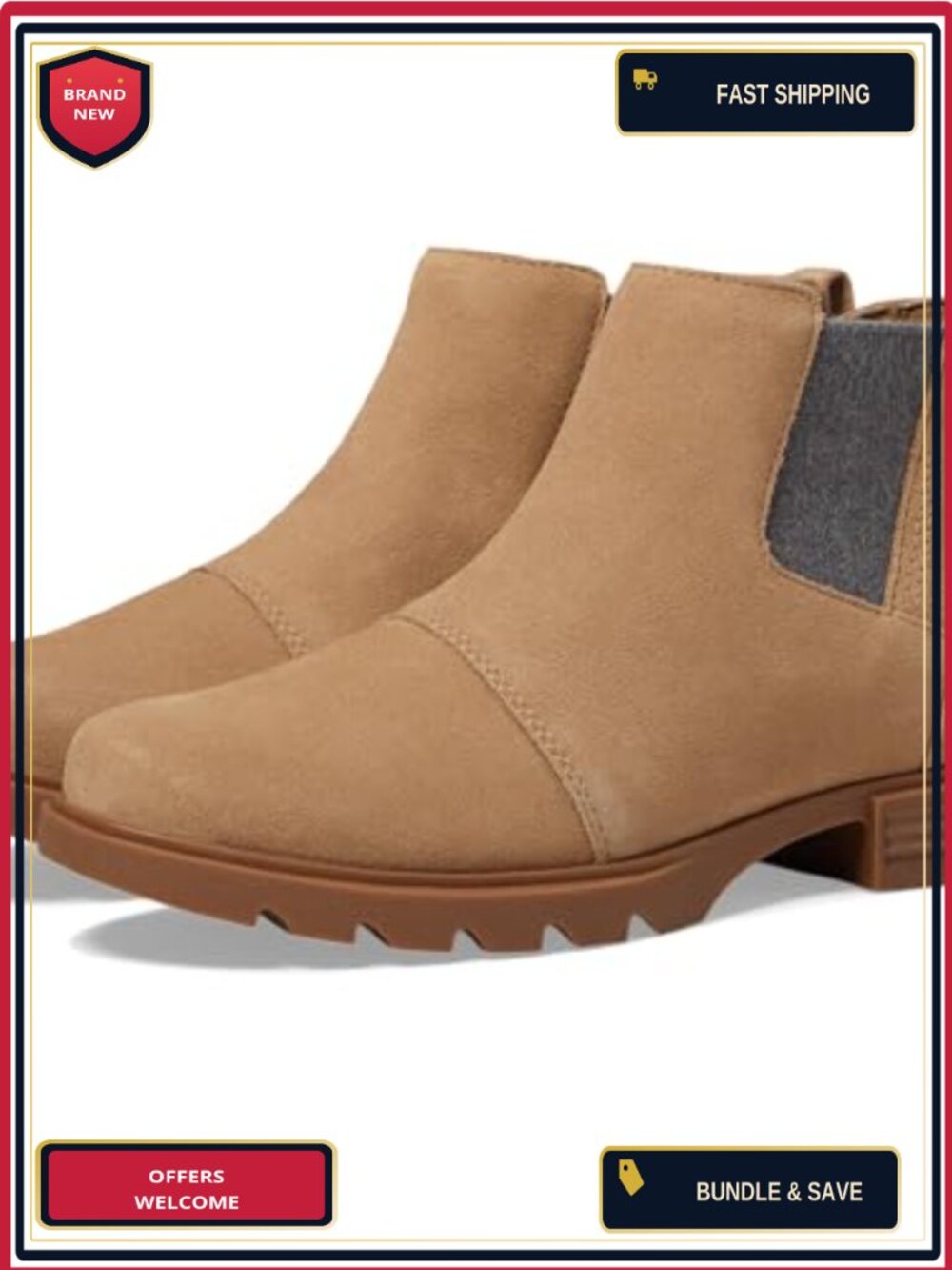 Sorel Emelie Waterproof Leather Chelsea Boots Women's Slip-On